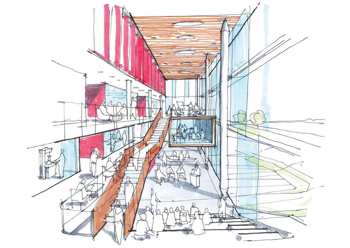sketch of atrium